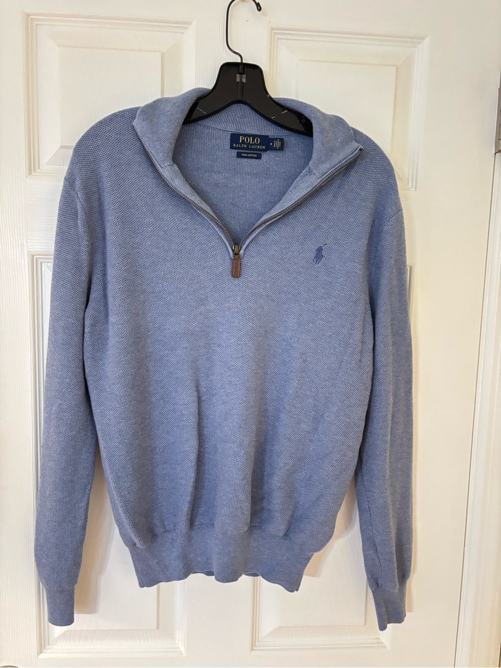 Polo by Ralph Lauren Men’s Light Blue Half-Zip Sweater Medium